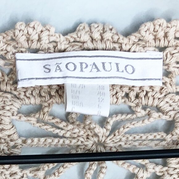 Vintage Crochet Flare Bell Sleeve Granny Square Tie Hand Knit Cardigan Shawl Top - Picture 2 of 5